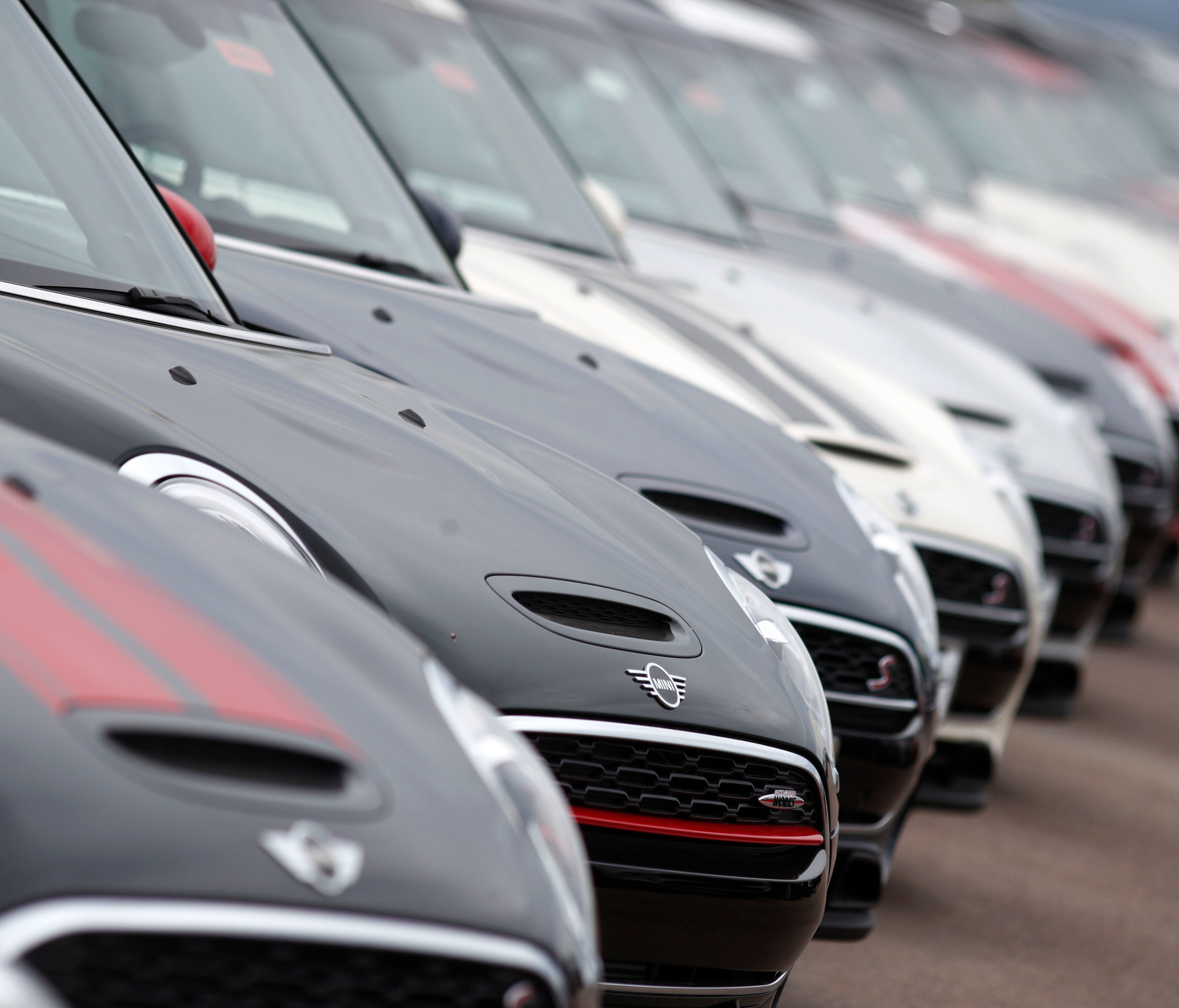 A long line of 2018 and 2019 Cooper Countryman and Clubman models sits at a Mini Cooper dealership in Highlands Ranch, Colo. On Friday, June 29, the Commerce Department issues its May report on consumer spending.