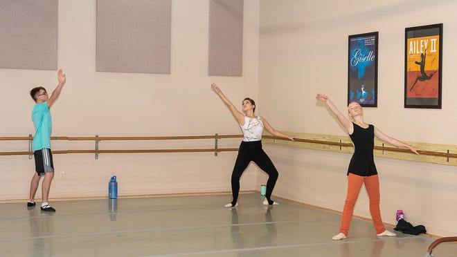 Bryan Rushin, Emily Wallace and Amryn Cowen participate in a socially distanced dance class at Lone Star Ballet. Certain precautions had to be implemented due to the ongoing COVID-19 pandemic.