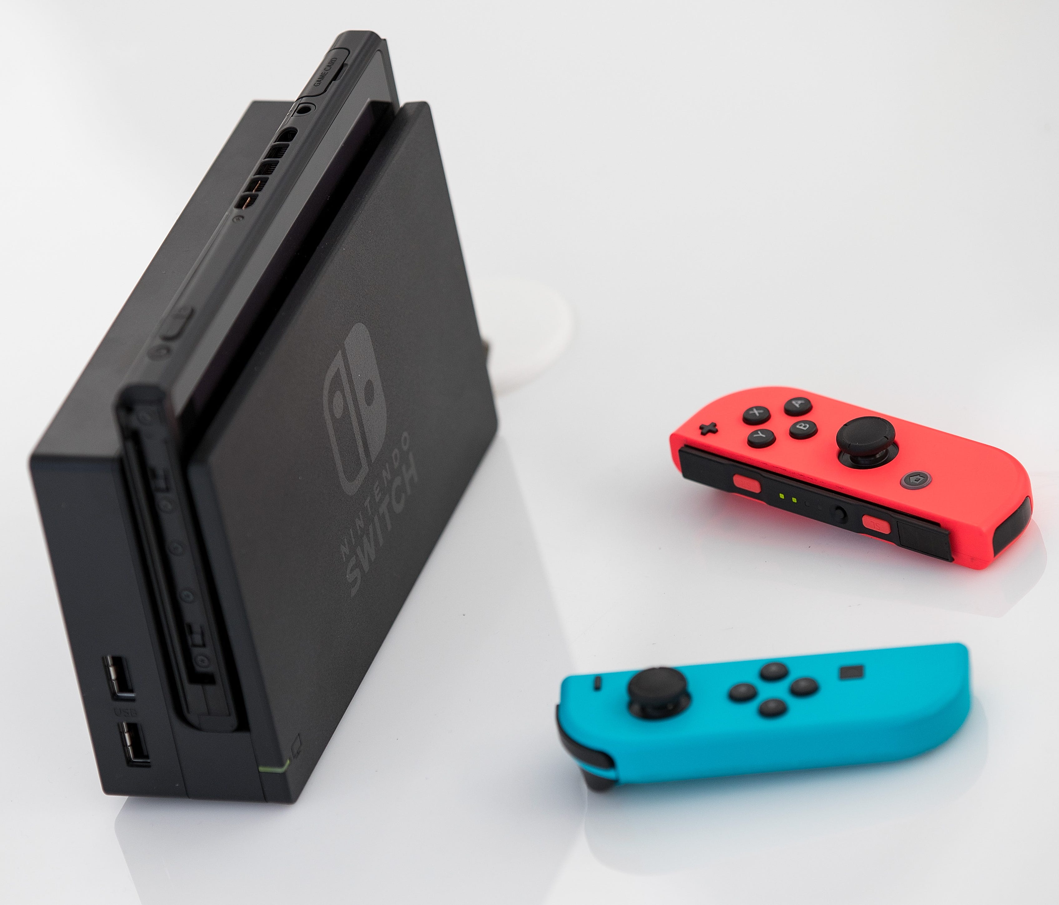 NEW YORK, NY - MARCH 3: The new Nintendo Switch game console is displayed at a pop-up Nintendo venue in Madison Square Park, March 3, 2017 in New York City. The Nintendo Switch console goes on sale today and retails for 300 dollars. (Photo by Drew An