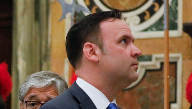 White House Director of Social Media Dan Scavino arrives to meet Pope Francis on the occasion of a private audience, at the Vatican, Wednesday, May 24, 2017.