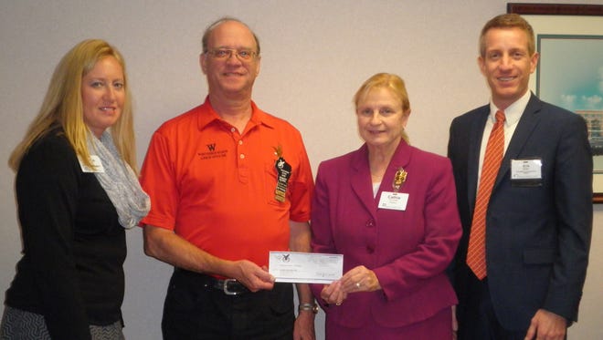The Fraternal Order of Eagles in Manitowoc County recently donated $1,000 to Aurora Medical Center Manitowoc County’s Patient Transportation Program, which ensures access to health care services for low-income members of the community. The program is fully funded by donor gifts. Pictured, from left, is Aurora Medical Center Manitowoc County Chief Clinical Services Officer Carrie Penovich, Fraternal Order of Eagles State Secretary Bob Kloida, Aurora Medical Center Manitowoc County President Cathie Kocourek and Aurora Health Care Foundation Foundation Development Officer Erik Barber.