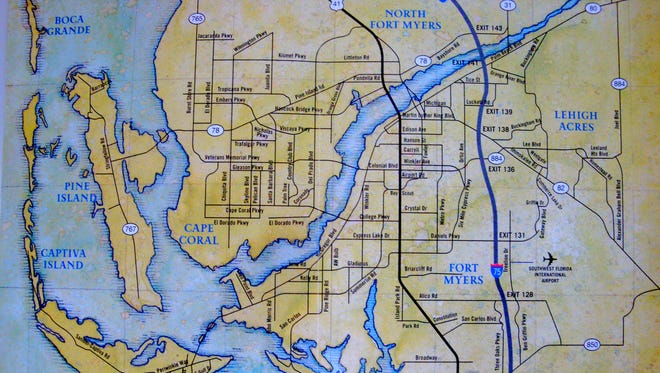Cape Coral is approximately 12 miles wide by 17 miles long. , the Cape is almost as wide as it is long, so it’s not exactly a narrow finger of land. It's shaped like the head of a dog in profile.