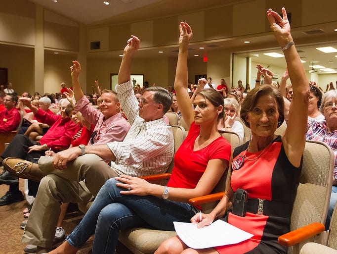 More than 200 people turned out Wednesday for a school board meeting at the Lee County Education Center in Fort Myers. Lee County is the first in Florida to opt out of Common Core testing.