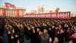 North Koreans attend a mass rally in Kim Il-Sung Square