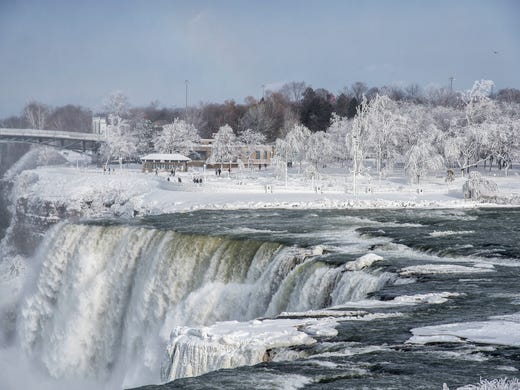 Cold Turns Niagara Falls Into Icy Winter Wonderland