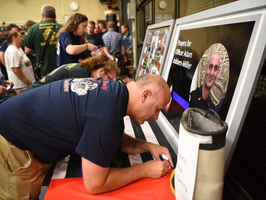 Prayer vigil for Adam Jobbers-Miller at Wayne Fire Company two