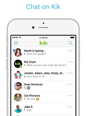 The Kik app is a popular messaging system for teens.