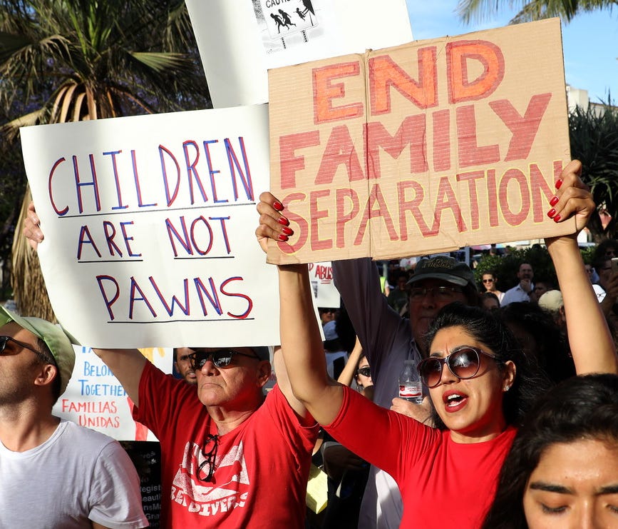 Protest in Los Angeles on June 14, 2018.