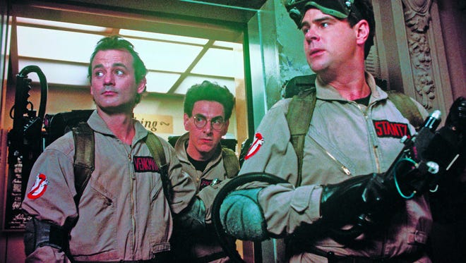 Bill Murray, Harold Ramis and Dan Aykroyd in a scene from 1984's original "Ghostbusters."