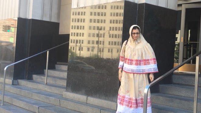 Dr. Jumana Nagarwala of Northville outside federal court in Detroit in September.