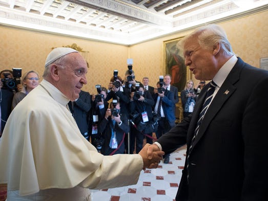 Pope Francis meets with President Trump on the occasion