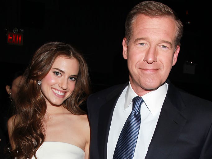 Allison Williams poses with her father, Brian Williams,