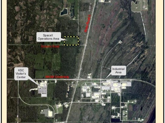 Proposed location of a new SpaceX Operations Area at Kennedy Space Center (Photo: NASA)