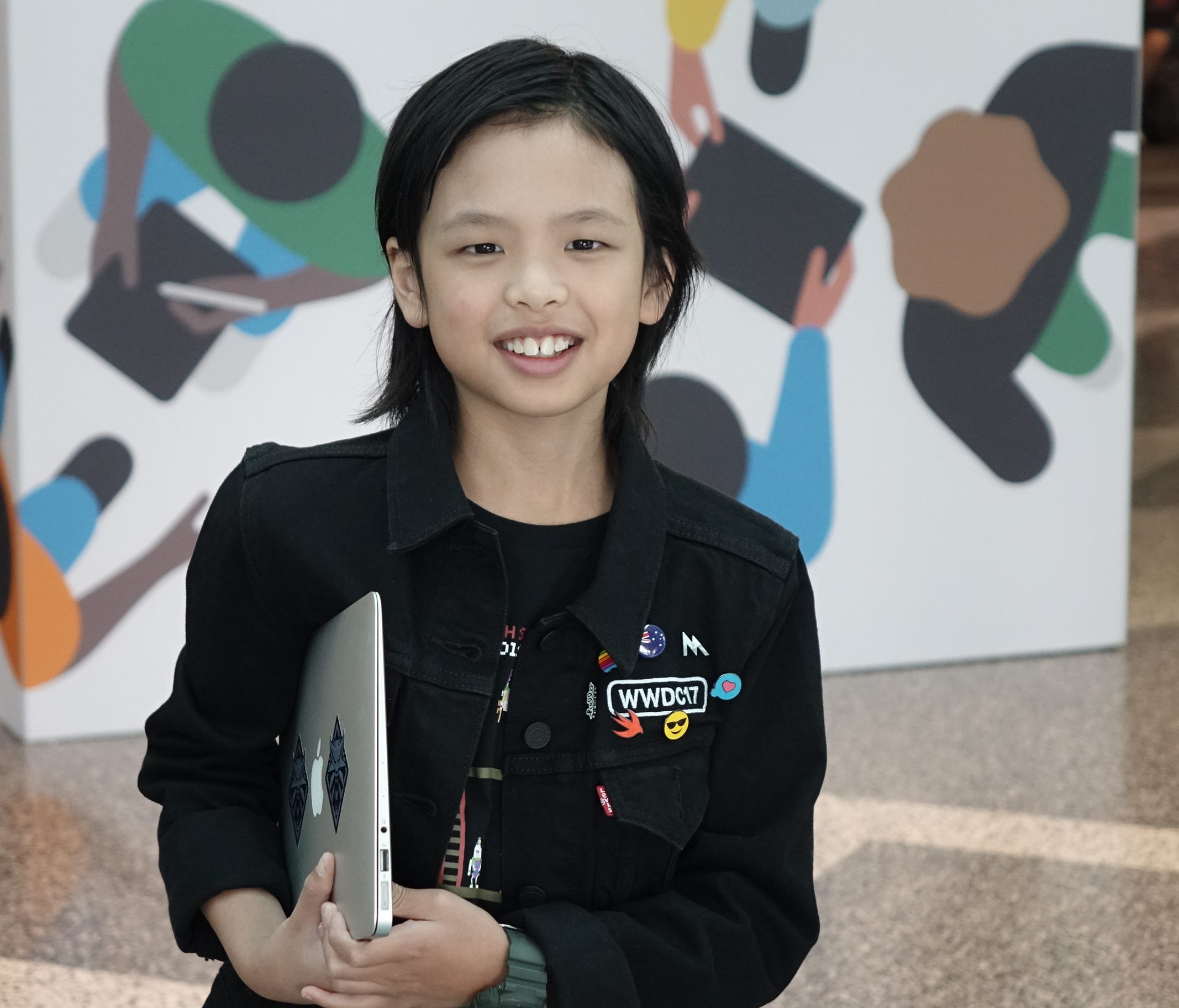 10-year-old app developer Yuma Soerianto at the Apple WWDC conference