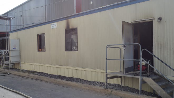 A modular building was moderately damaged in a fire at Borden Dairy Product Monday evening.