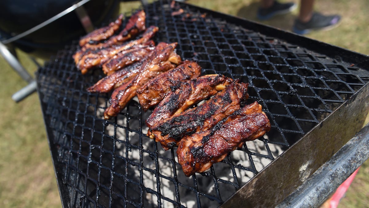 Barbecued ribs prepared by Team GCC during the Jack Daniel's Smokin' Grills 2017 BBQ Competition at Guam International Raceway on April 9, 2017.