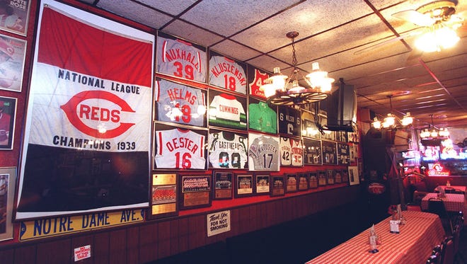 An interior photo of the very sportsmanlike Sorrento's Italian restaurant in Norwood, in 1999.