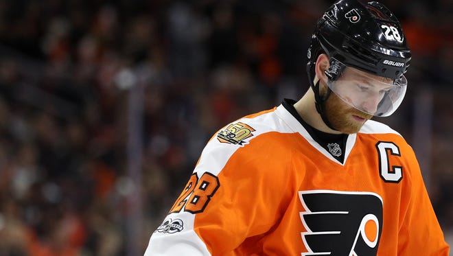 Claude Giroux narrowly escaped a scary situation Thursday night.