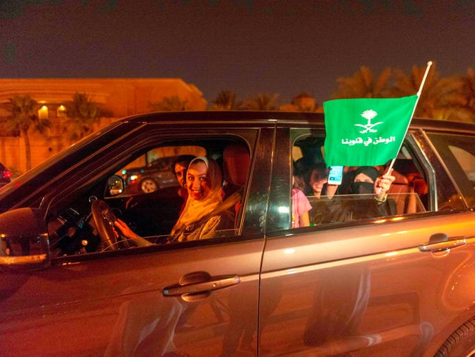 A Saudi woman and her friends celebrate her first time