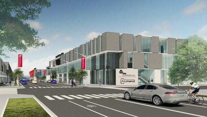 Artist rendering of the planned 84,000-square-foot, multi-tenant building on West Nobel Street and North Frances Avenue to house SAB Biotherapeutics, USD Discovery District offices and open leasable space. (Submitted photo: USD)