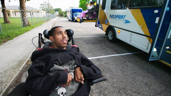 Ricky White is one of many Lee County residents that rely on the Para-transit services provided by LeeTran to go to work at Larc., in Fort Myers.