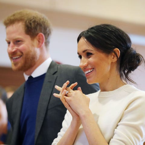 Prince Harry and Meghan Markle were all smiles dur