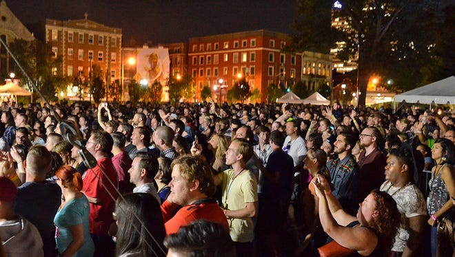 The crowd at Washington Park during last year's MidPoint Music Festival.