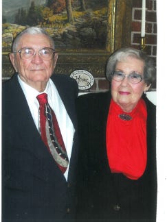 Ernest and Frances Sims now live in Alabama and have been married 75 years this Wednesday.