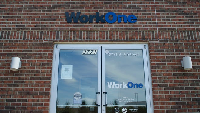 A view of the front of Wayne County's WorkOne center in Richmond on Friday, July 15, 2016.