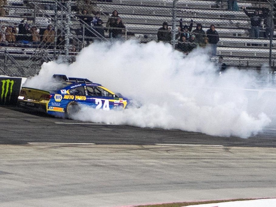 Chase Elliott's car spun out and crashed after contact from Denny Hamlin's car last week in Martinsville.