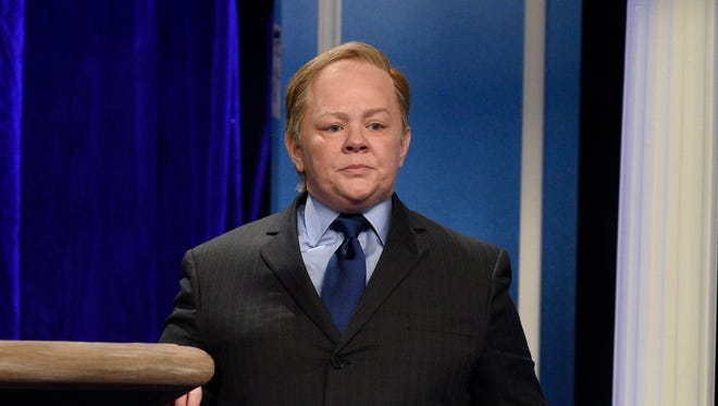 Melissa McCarthy as Press Secretary Sean Spicer during the "Sean Spicer Press Conference" sketch on "Saturday Night Live" on Feb. 4, 2017.