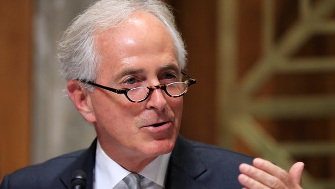Senate Foreign Relations Committee Chairman Sen. Bob Corker, R-Tenn., speaks during a Senate Foreign Relations Committee hearing on "The Authorizations for the Use of Military Force: Administration Perspective" on Capitol Hill in Washington, Monday, Oct. 30, 2017. (AP Photo/Manuel Balce Ceneta)