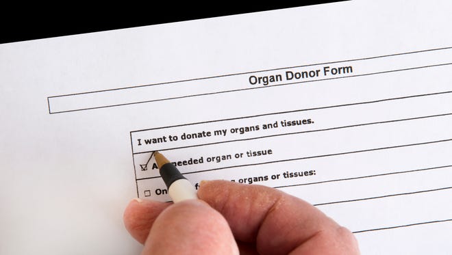 An organ donor form
