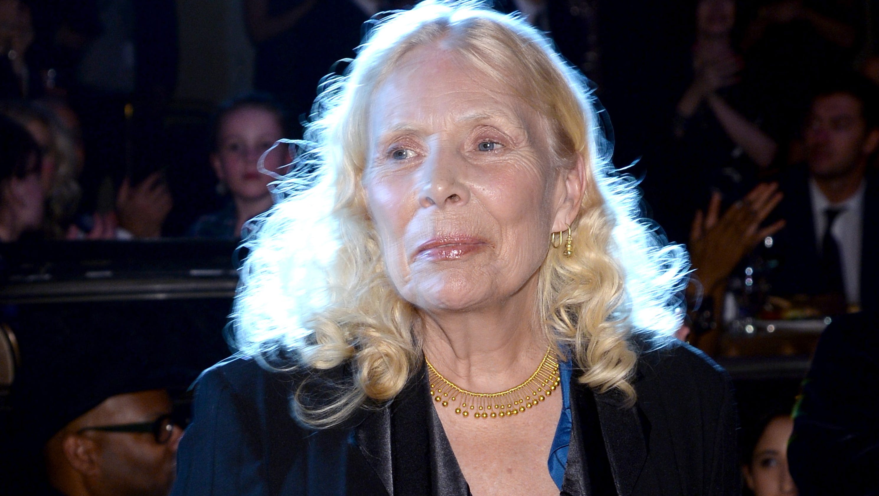 Joni Mitchell makes rare appearance at Clive Davis' pre-Grammy party