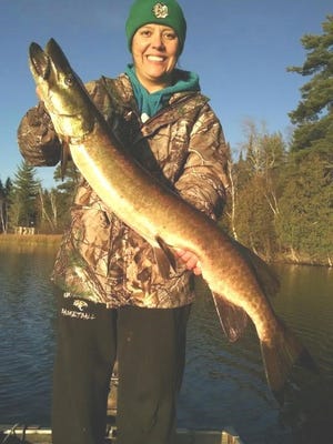 Charlie Leanna with a 38 ½ inch musky from a Price County lake.