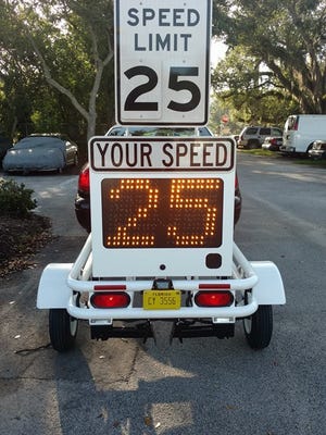 Speed warning sign