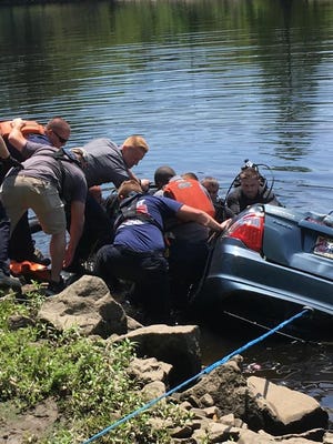 The Salisbury Fire Department responded to a call involving a car in the Wicomico River near Market Street.