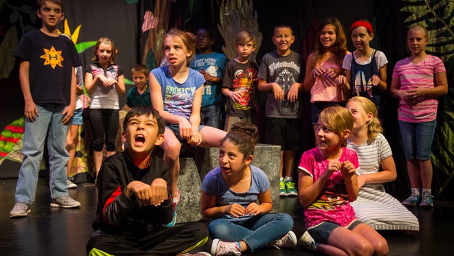 Children rehearse a production of The Jungle Book at the Rio Grande Theatre under the direction of staff from the Missoula Children’s Theatre, June 30, 2016.