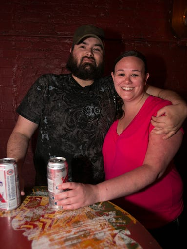 CJ Ertelt, 29, left, an Sara Whetstone, 28, during