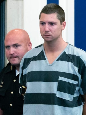 Former University of Cincinnati police officer Ray Tensing appears July 30, 2015, at Hamilton County Courthouse in Cincinnati for his arraignment in the shooting death of motorist Samuel DuBose.