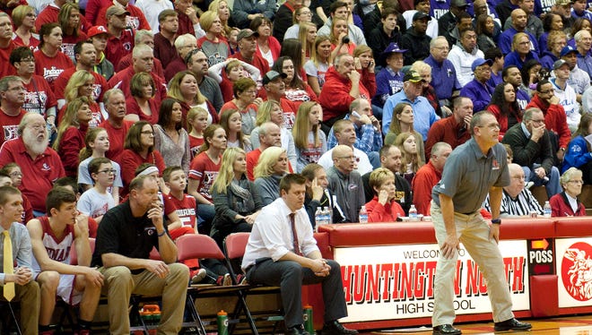 Semi-State basketball - Twin Lakes vs FW Luers.  By Jerry Schultheiss for Journal & Courier.