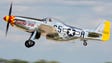 A easy P-51 World War Two fighters takes off for