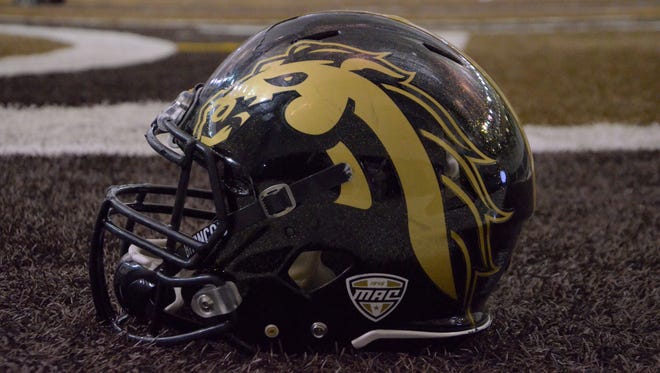 A Western Michigan football helmet.