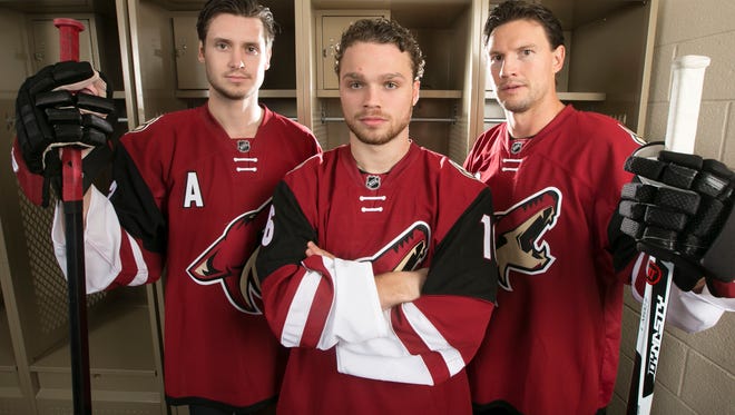 From left to right: Oliver Ekman-Larsson, Max Domi and Shane Doan.