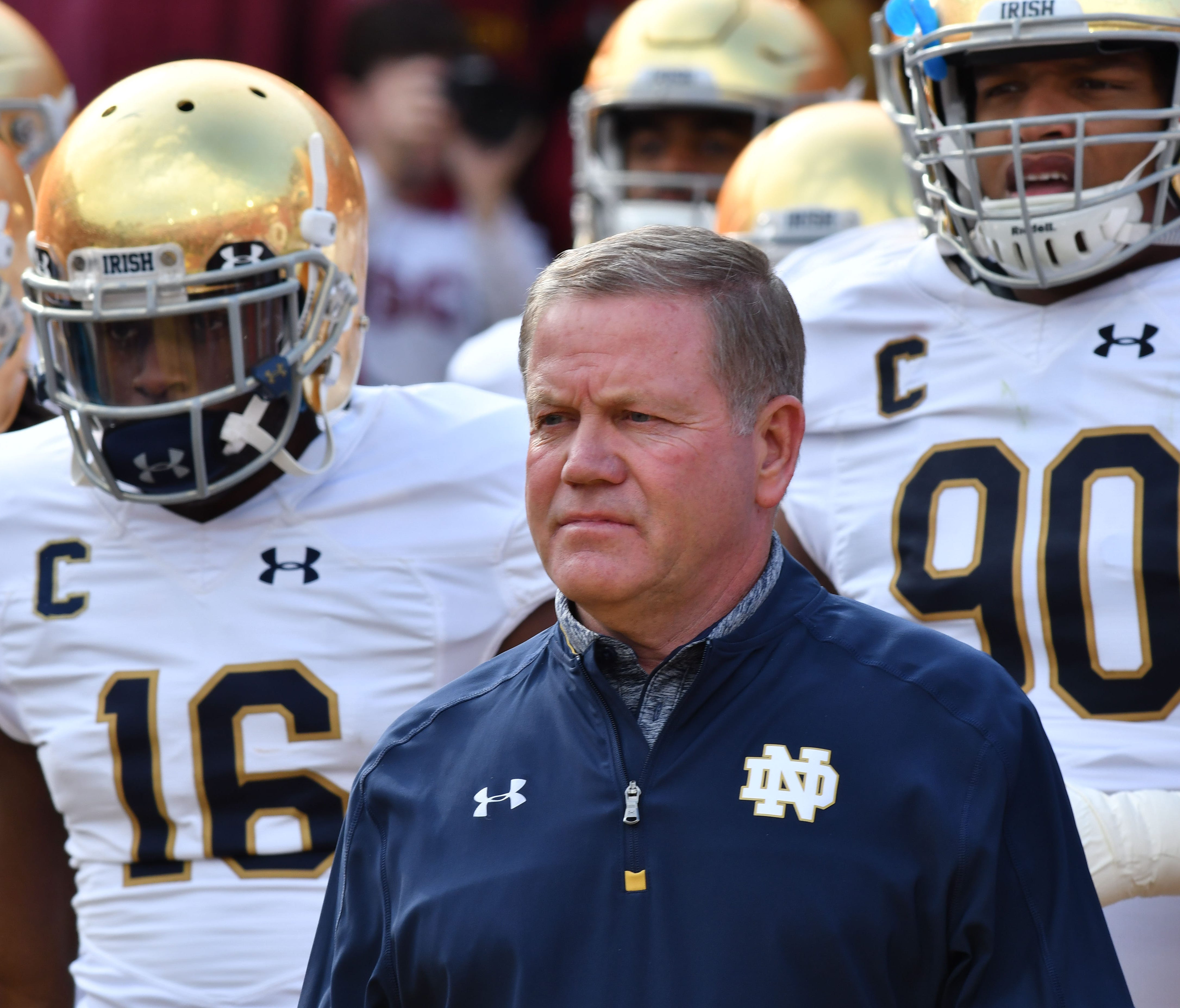 Notre Dame head coach Brian Kelly took the blame for last season's disappointing finish.