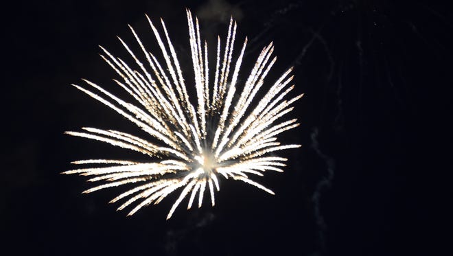 The City of Poughkeepsie 2015 Fourth of July fireworks display on the Hudson River.