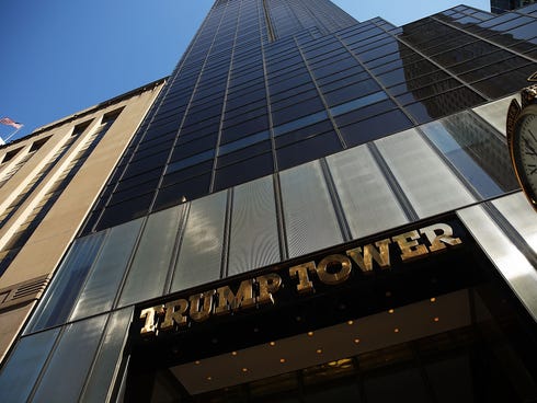 Trump Tower stands along 5th Avenue in Manhattan March 12, 2016 in New York City.