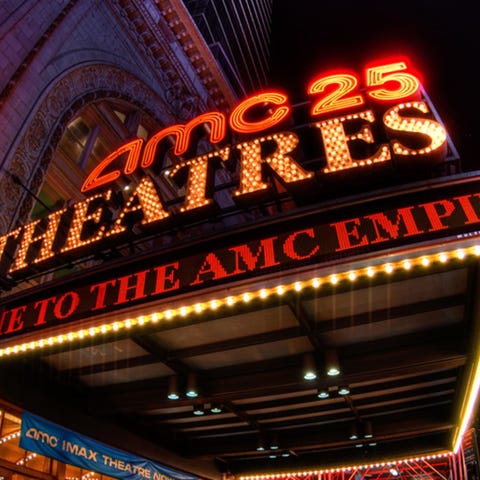 An AMC theater marquee.