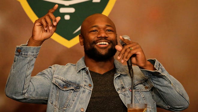 Green Bay Packers running back Ty Montgomery co-hosted Monday's Clubhouse Live at The Clubhouse Sports Pub & Grill in downtown Appleton. Montgomery's guest was Packers right guard Jahri Evans.