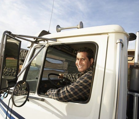 Truck drivers saw a big increase in median annual salary in August.